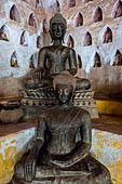 Vientiane, Laos - Wat Si Saket, The gallery around the sim houses thousands of Buddha statues in various mudras, dating  from the 16th century. 